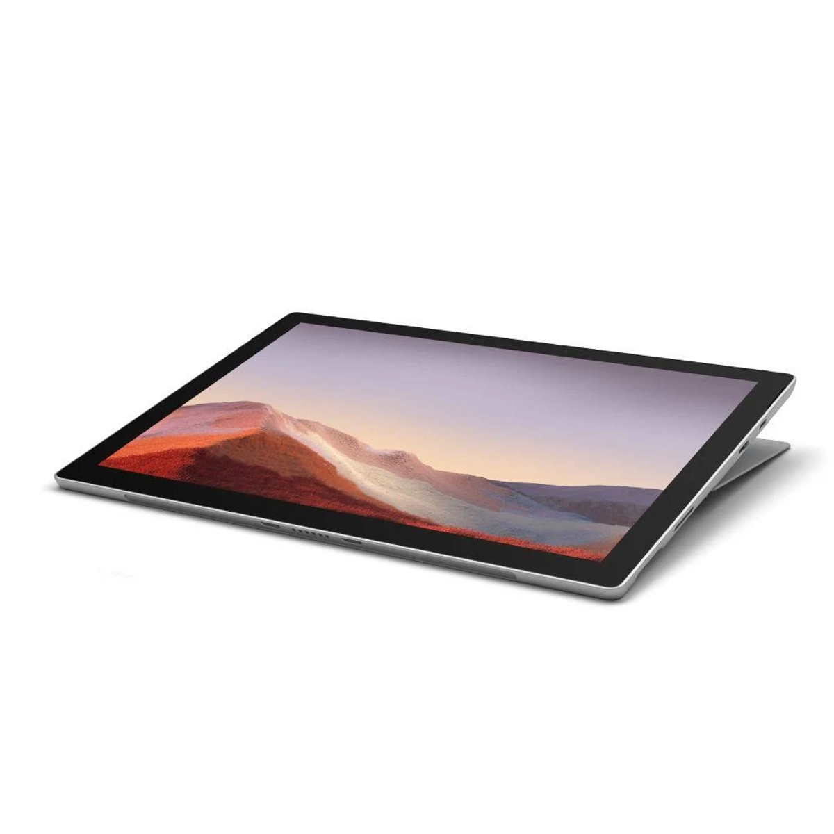 Ein Tablet-Computer mit einem Bildschirm, der eine Landschaftsszene zeigt.