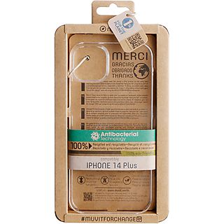 Funda para móvil - MUVIT Recycletek compatible con Apple iPhone 14 Plus, Compatible con Universal iPhone 14 Plus, Transparente