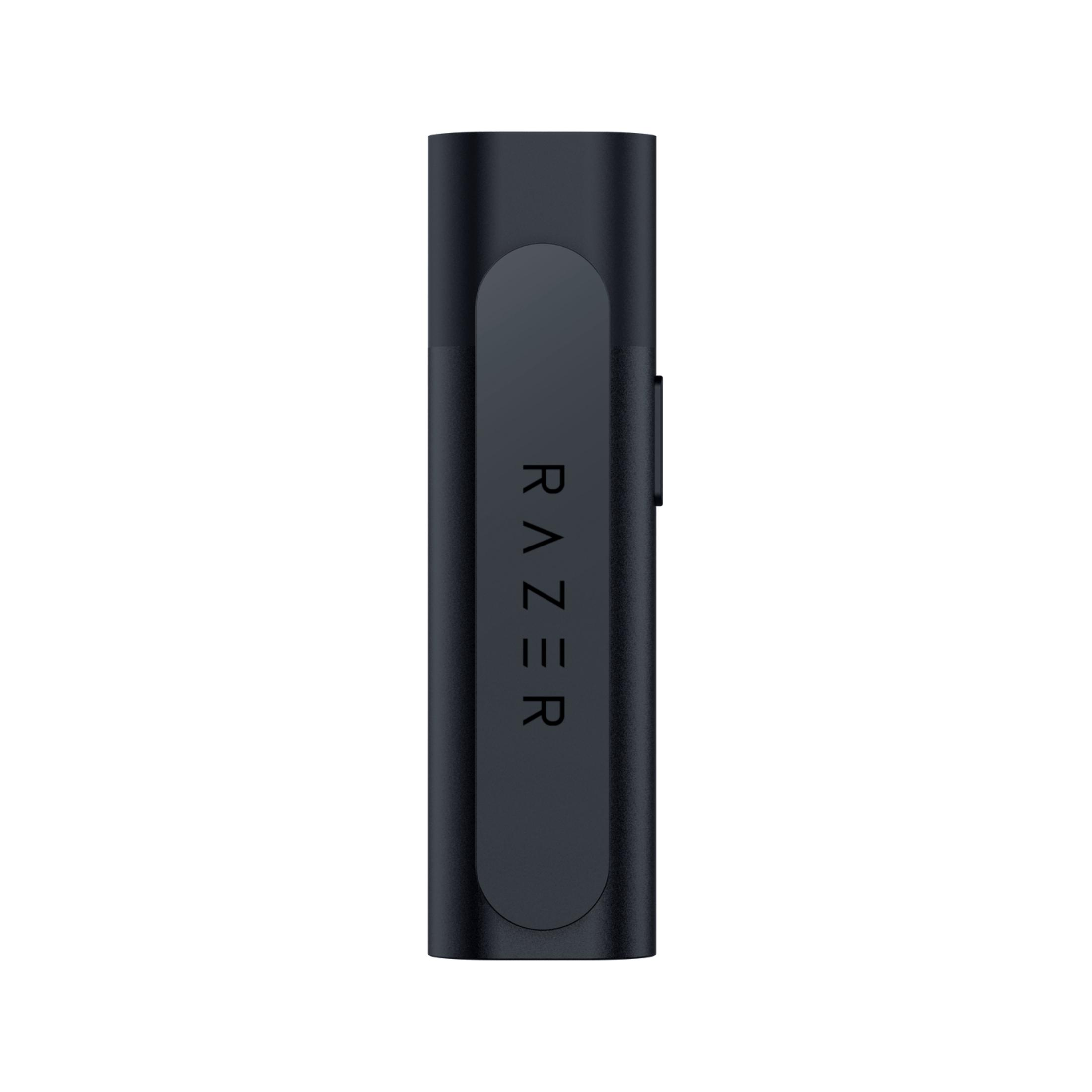 A black Razer device. The Razer logo is visible on the front of the device.