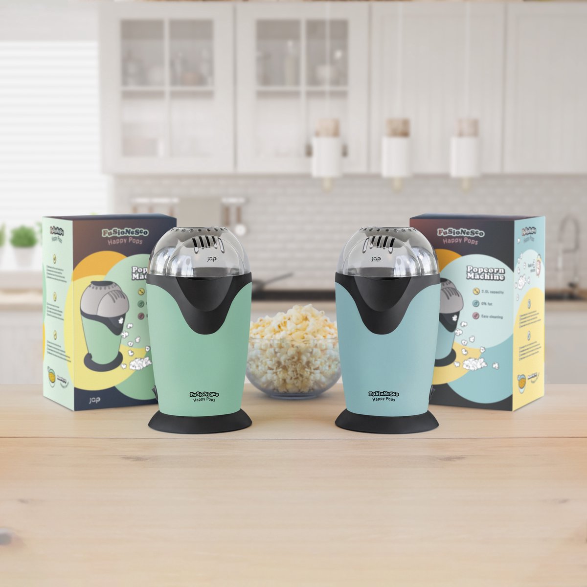 JAP Happy Pops - Popcornmachine - Popcornmaker - Binnen 3 minuten klaar - Groen