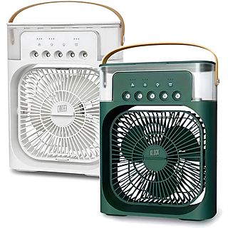 Ventilador nebulizador - KLACK VENTILADORVAPOR_VERDEYBLANCO, 10 W, 3 velocidades, Verde y Blanco