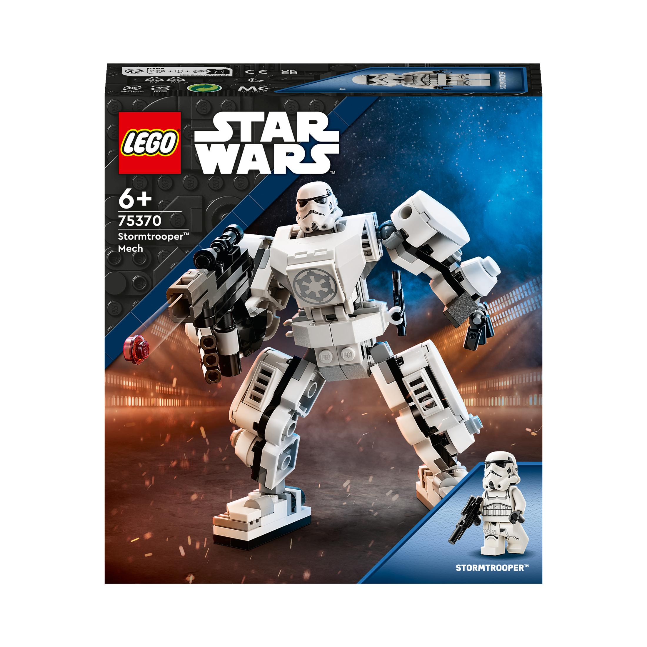 Mech ve Stormtrooper figürlü Lego Star Wars Stormtrooper Mech oyuncak kutusu.