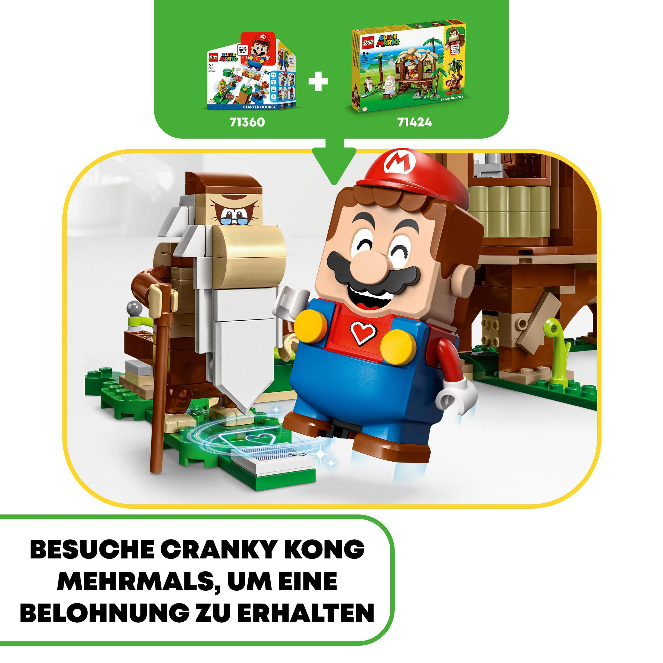 LEGO Mario Set mit Mario Figur und Donkey Kong Figur, mit Text auf Deutsch.