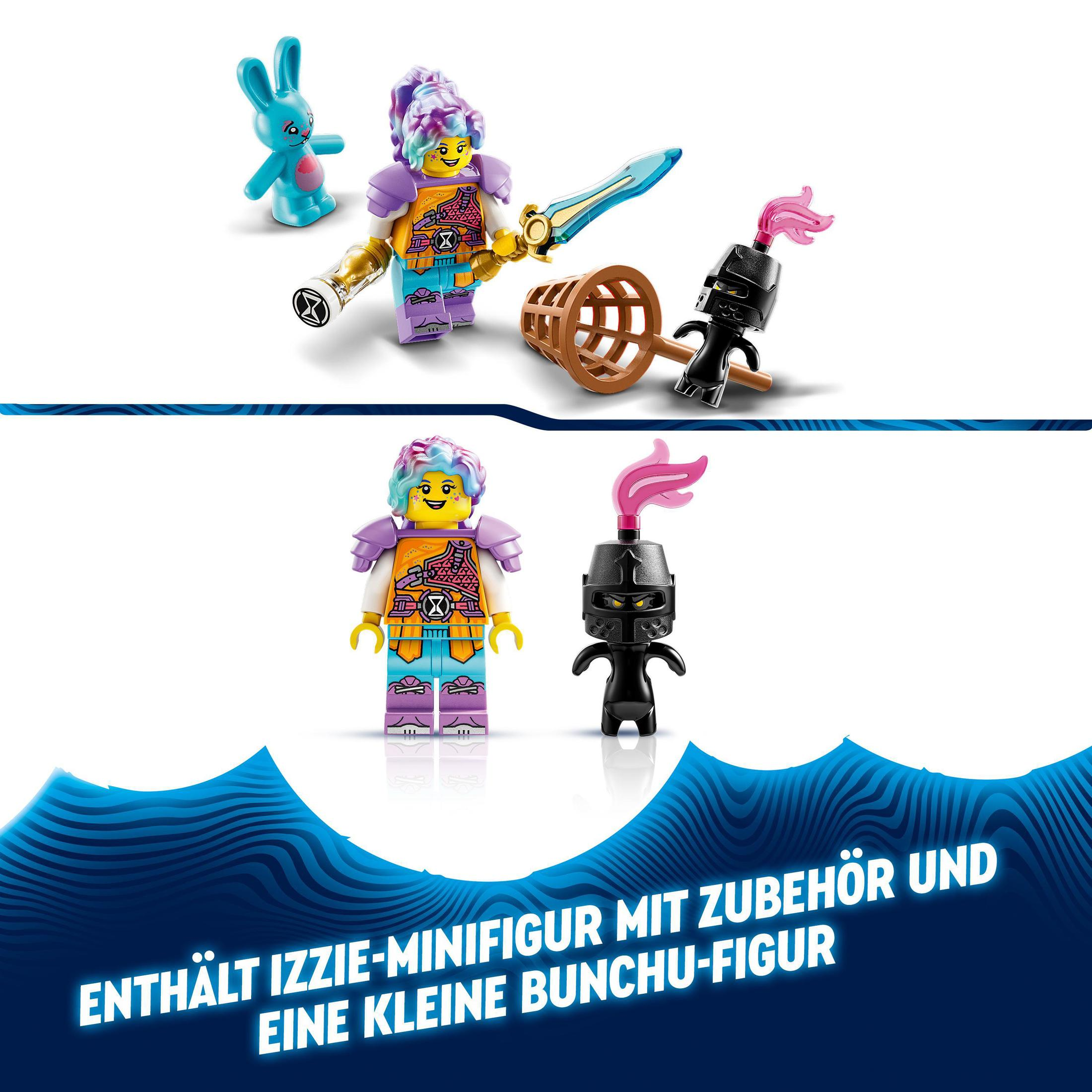 Kılıçlı bir kadın ve siyah miğferli bir figürün minyatürleri ile LEGO seti.