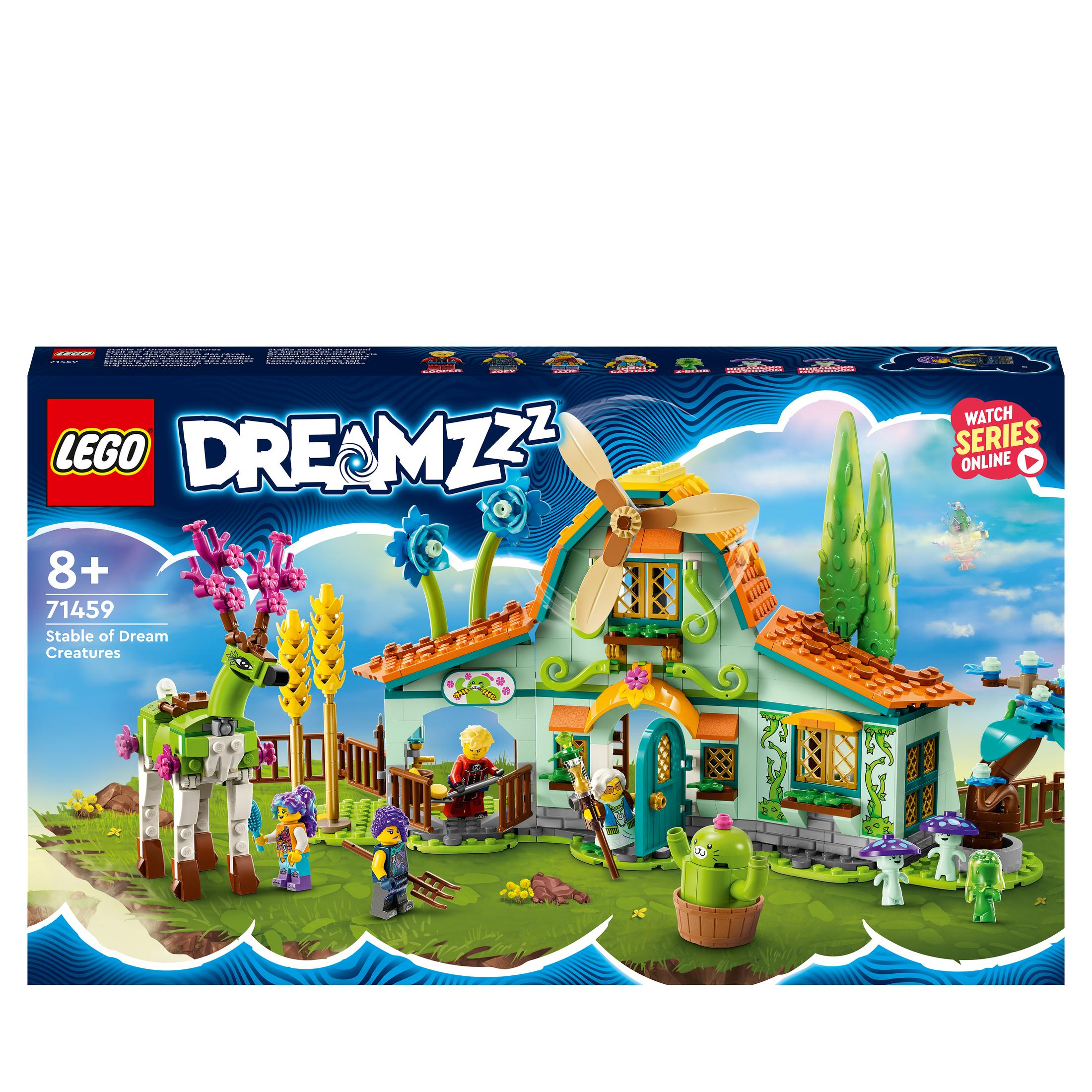 LEGO Dreamzzz Set-Box mit einem bunten Haus mit Fantasiefiguren und Elementen. Die Box ist im Fokus.