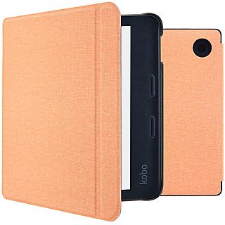 IMOSHION Canvas Sleepcover Bookcase met stand E-reader hoesje voor Kobo,Tolino Kobo Libra 2, Tolino Vision 6 Oranje