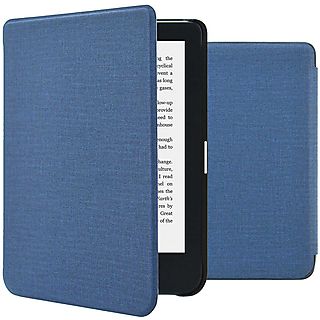 IMOSHION Canvas Sleepcover Bookcase zonder stand E-reader hoesje voor Kobo,Tolino Kobo Clara 2E, Tolino Shine 4 Donkerblauw