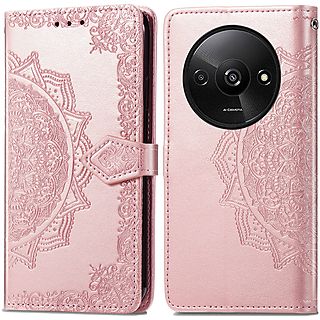 IMOSHION Mandala Bookcase Telefoonhoesje voor Xiaomi Redmi A3 Rosé goud