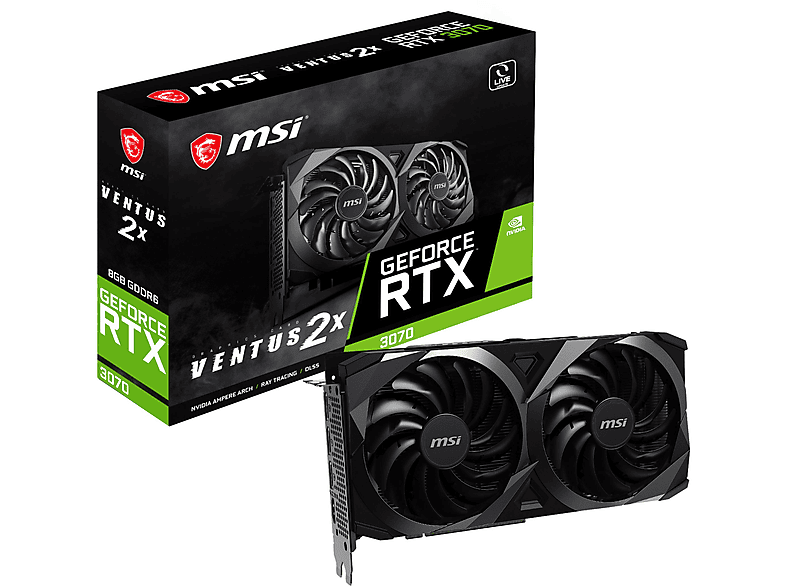 Tarjeta gráfica - MSI MSI RTX 3070 VENTUS 2X 8G OC LHR tarjeta gráfica NVIDIA GeForce RTX 3070 8 GB GDDR6