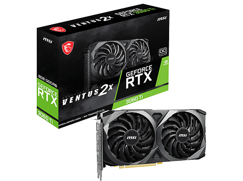 Tarjeta gráfica - MSI MSI RTX 3060 TI VENTUS 2X 8G OC V1 LHR tarjeta gráfica NVIDIA GeForce RTX 3060 Ti 8 GB GDDR6