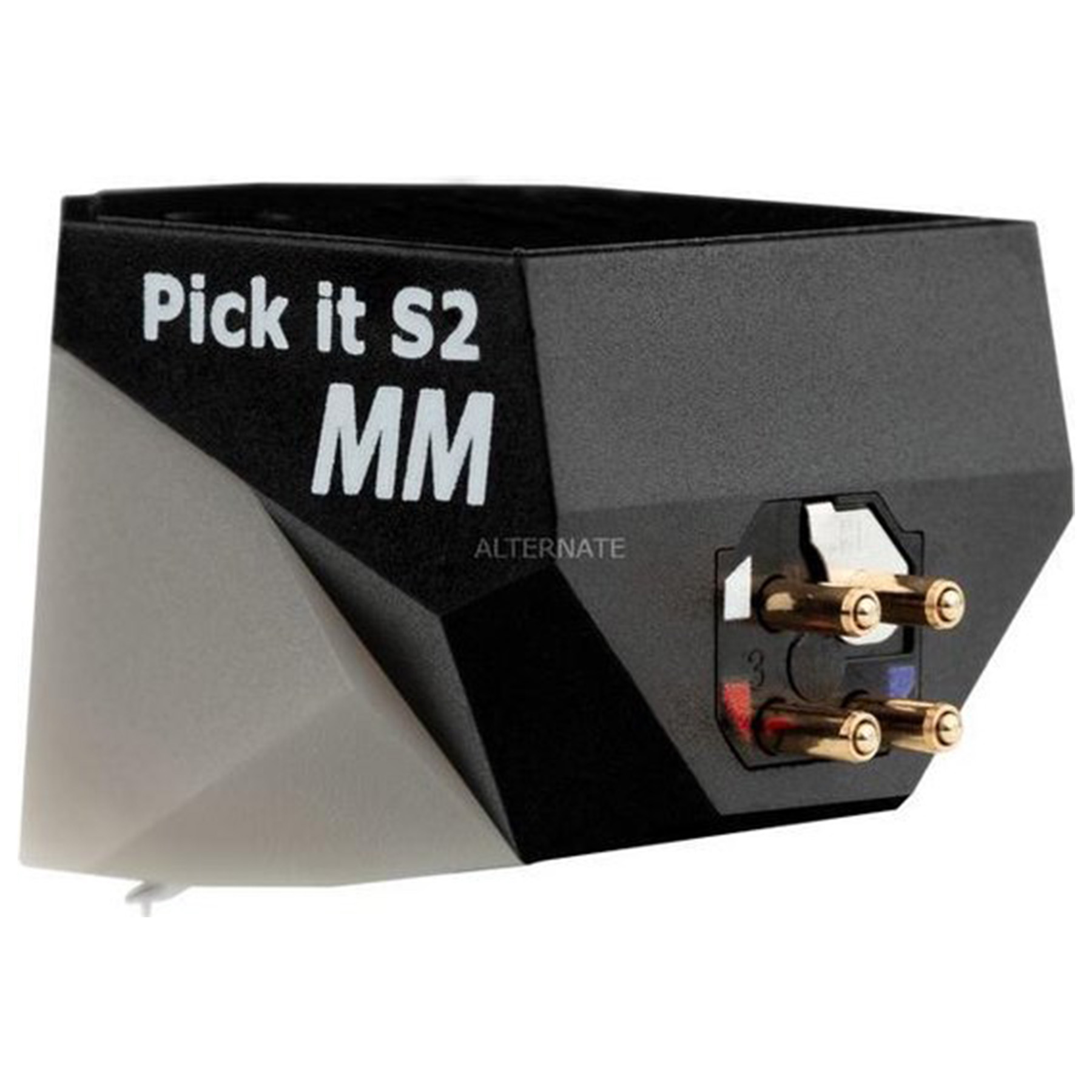 Czarny i biały wkład Pick it S2 MM ze srebrną igłą.