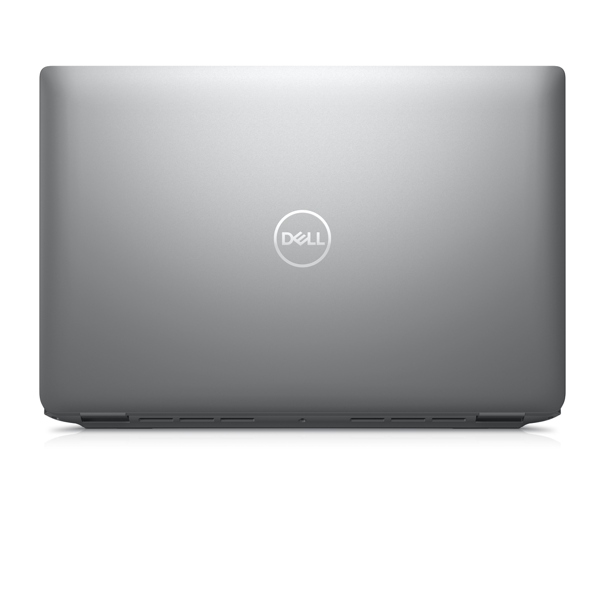 Un laptop Dell argentato, chiuso, con il logo Dell visibile sulla parte superiore.