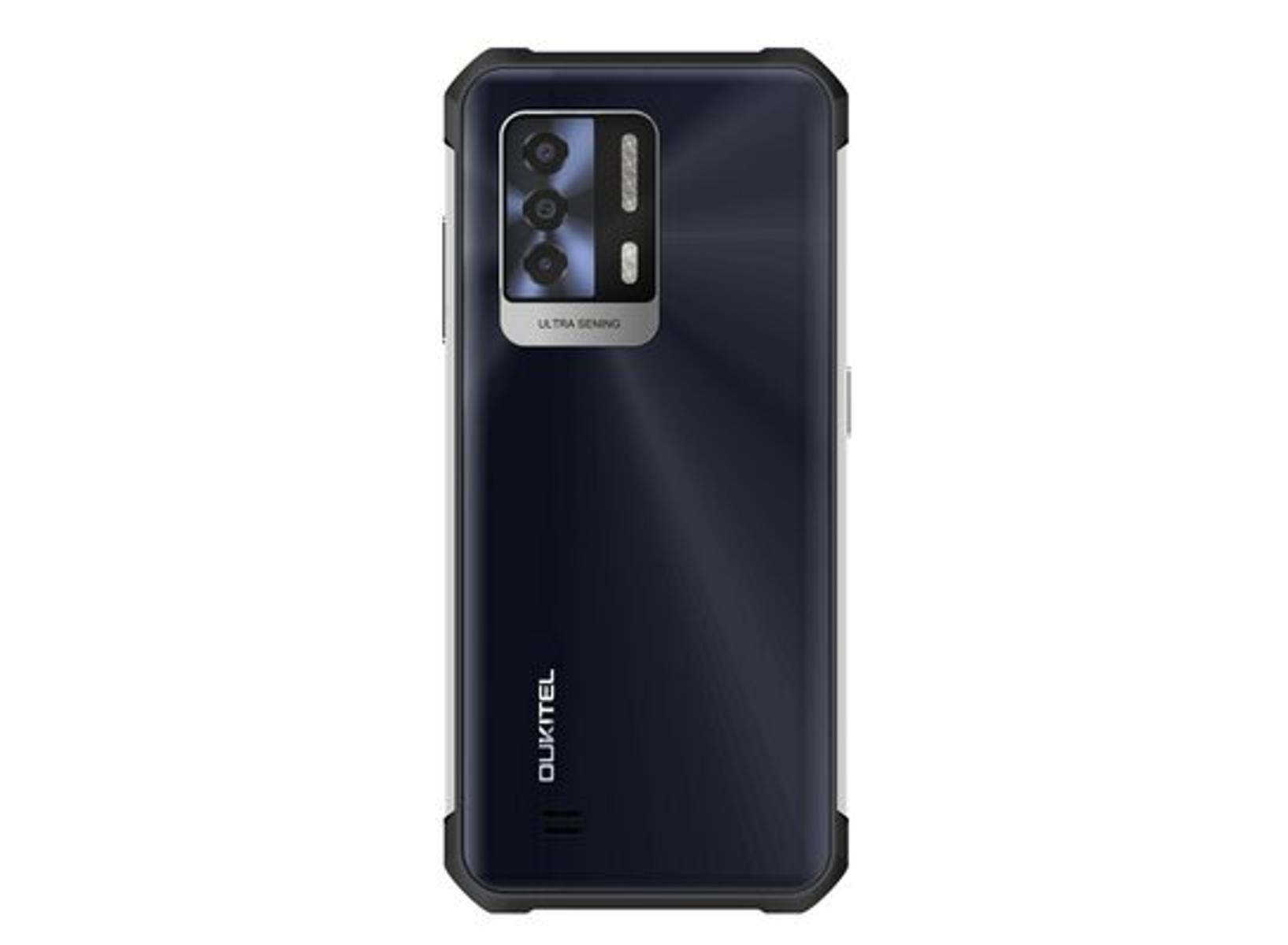 Ciemnoniebieski telefon Oukitel, z wieloma aparatami i 