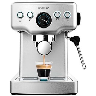 Cafetera express - CECOTEC Power Espresso 20 Barista Mini, 20,0 bar, 1500 W, Silver