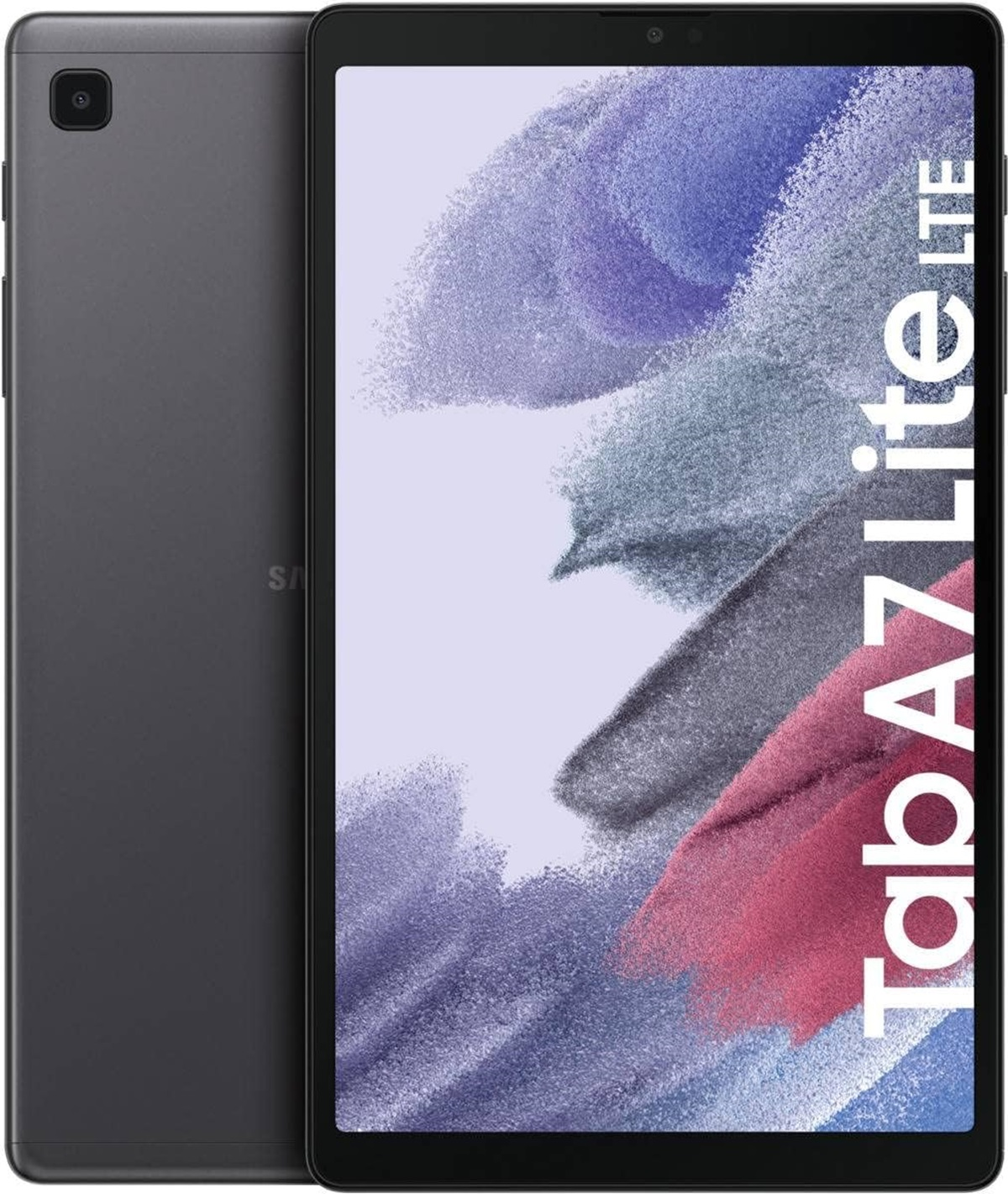 Tablet con protezione schermo e scatola.