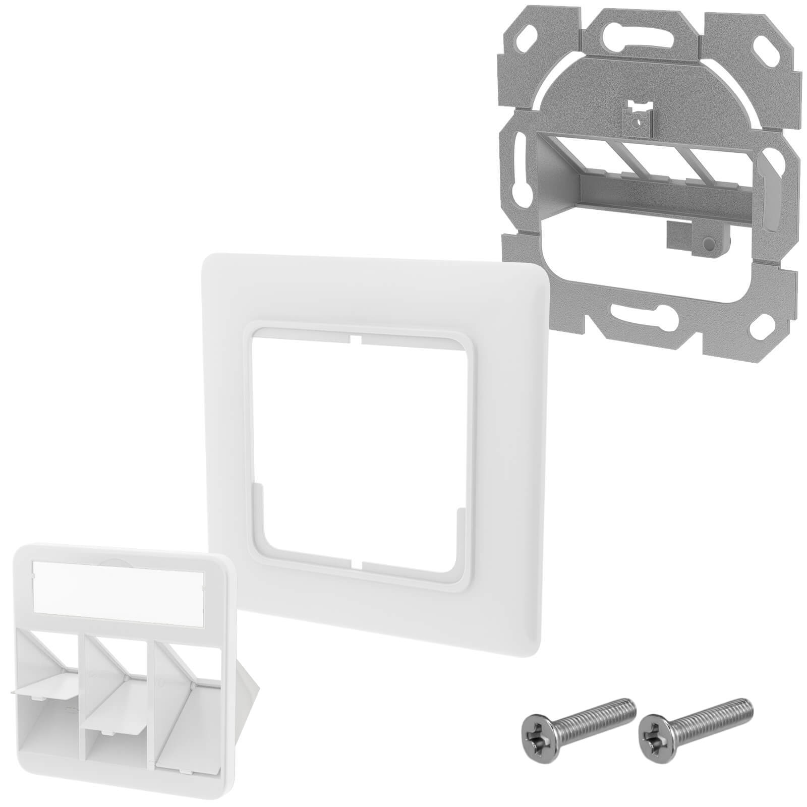 HB-DIGITAL 3 Port RJ45 Unterputz Netzwerkdose, signalweiß