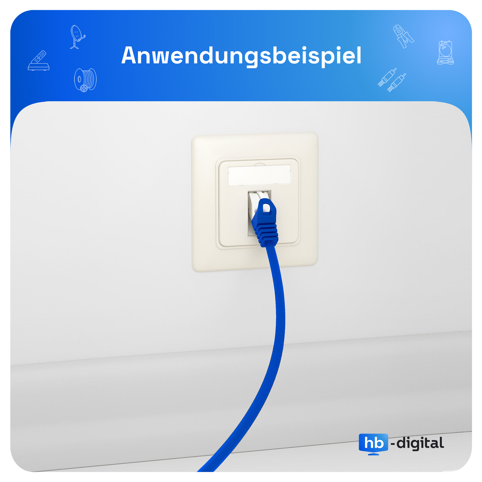 HB-DIGITAL 1 Port RJ45 Unterputz Netzwerkdose, reinweiß