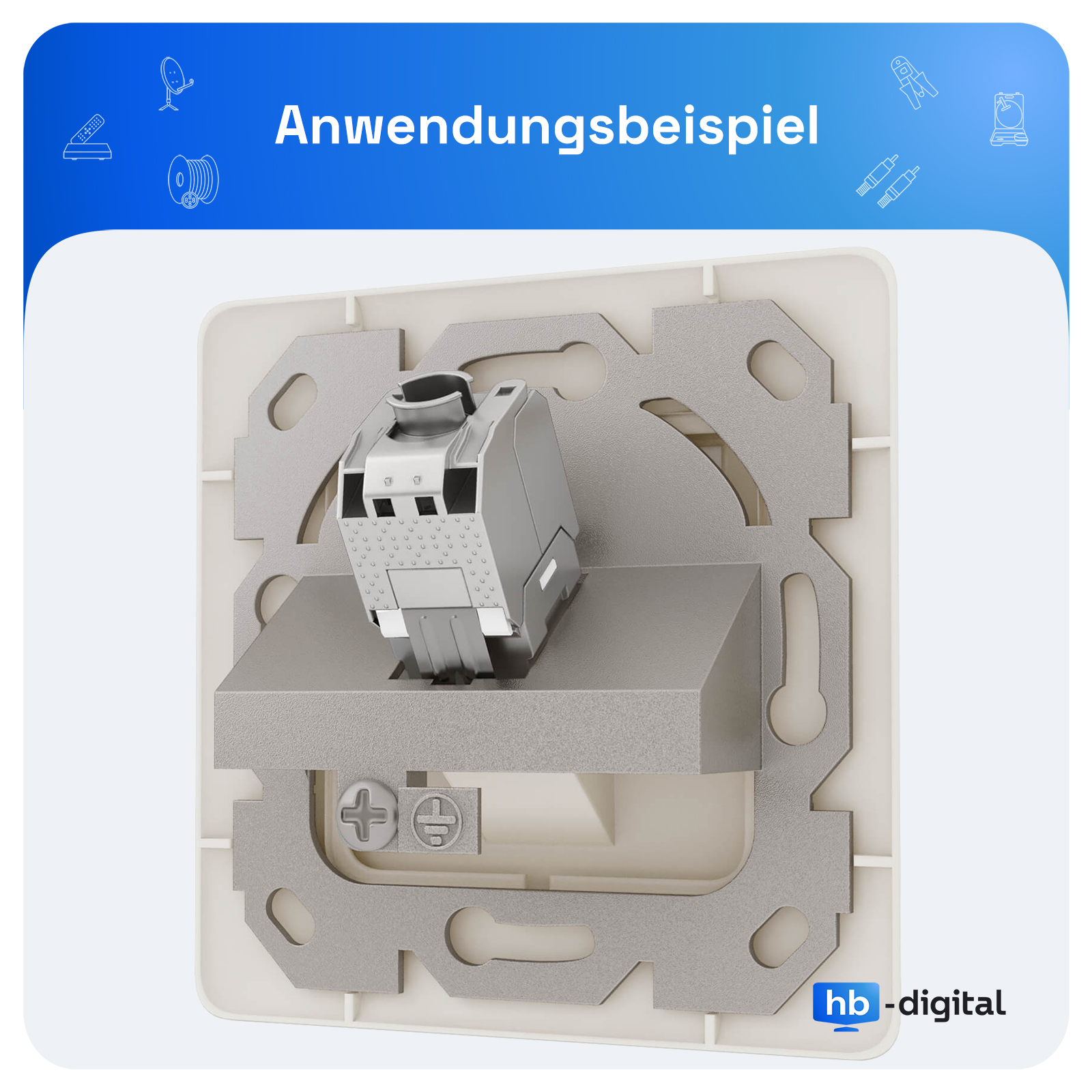 HB-DIGITAL 1 Port RJ45 Unterputz Netzwerkdose, reinweiß