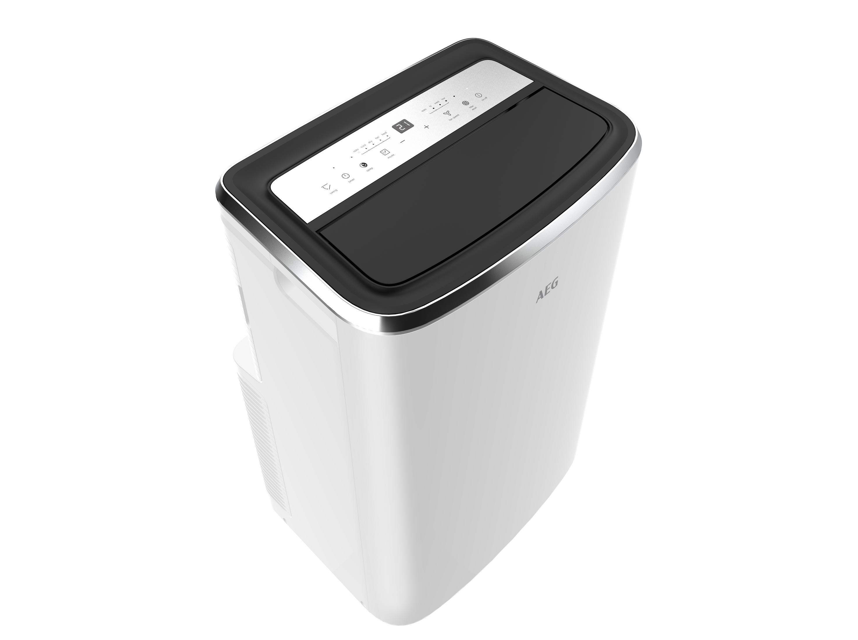 Biały i czarny oczyszczacz powietrza. Ma cyfrowy wyświetlacz na górze. Jest pochylony.