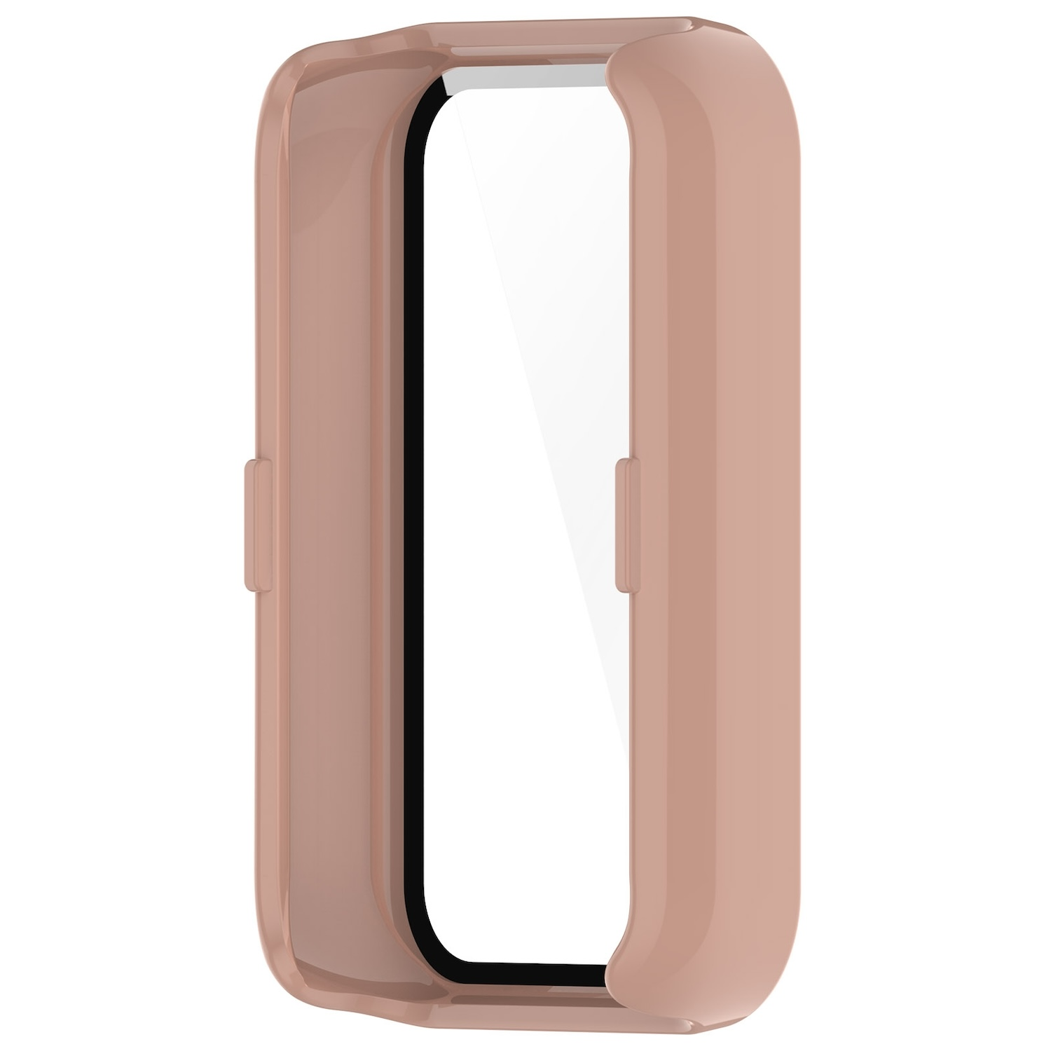 Ein roségoldfarbenes Smartwatch-Gehäuse mit klarem Bildschirm.