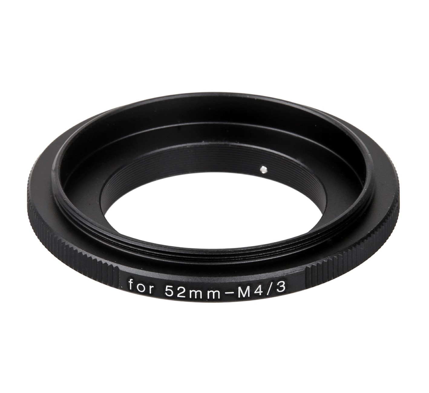 Ein schwarzer Ringadapter für ein Kameraobjektiv.