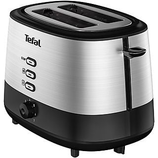 Tostadora - TEFAL TT520D10, 870 W, 2 ranuras, 2 rebanadas, Inox