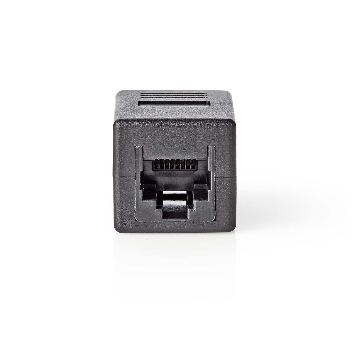 Ein schwarzer RJ45-Anschluss.