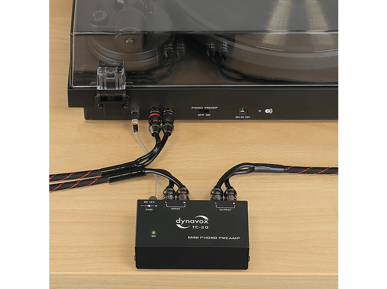 Giradischi Phono preamplificatore: Phono Preamp per giradischi con sistemi di scansione MM, ingresso e uscita RCA, amplificatore stereo con livello, preamplificatore per giradischi con adattatore DC