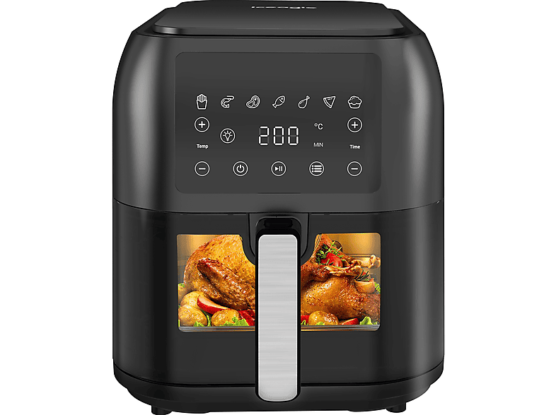 ICEAGLE AF08008 Airfryer XXL 8.5L Heißluftfriteuse 1700 Watt Schwarz