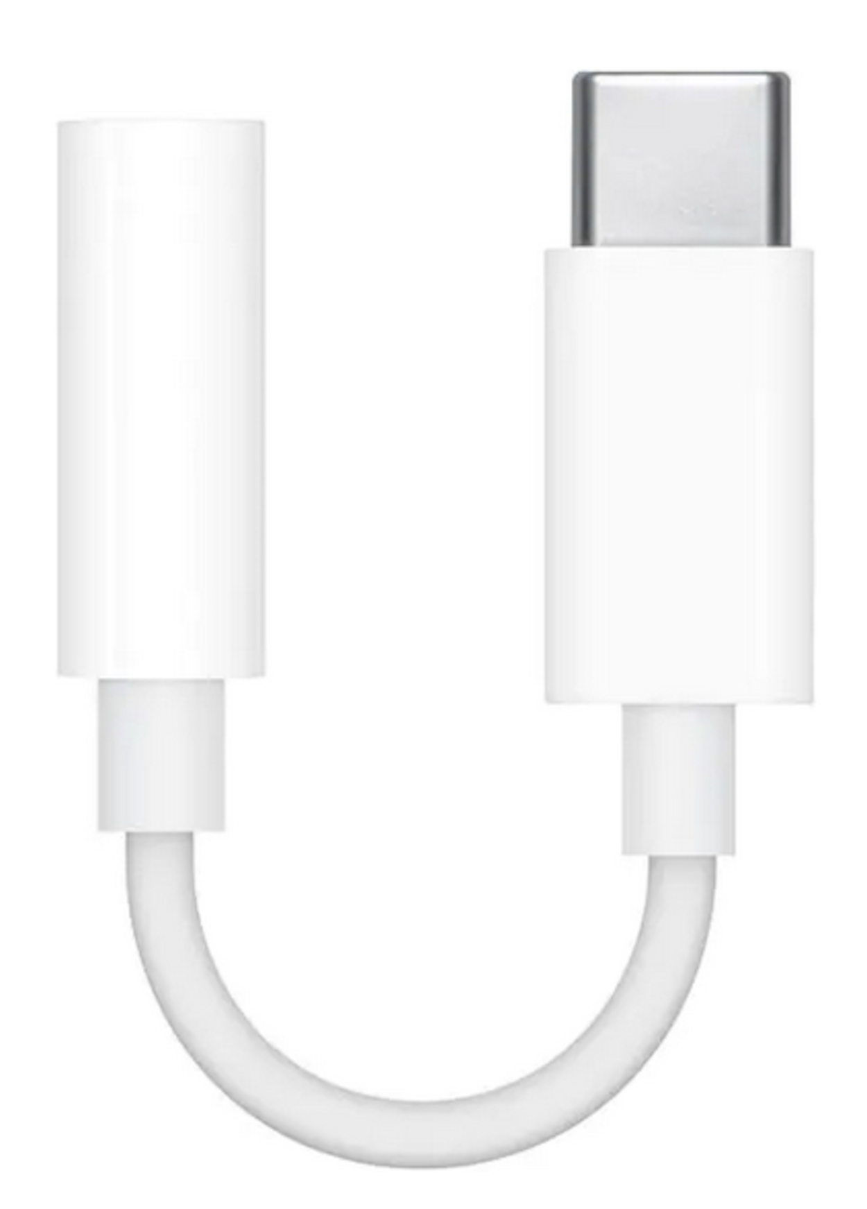 Weißes USB-C-zu-3,5-mm-Audioadapterkabel, einfaches Design.