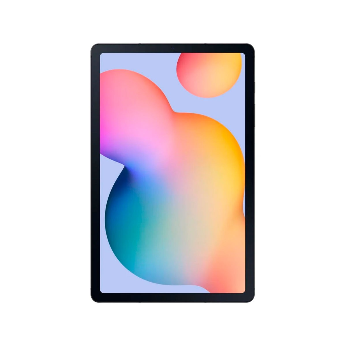 Una tableta con un fondo abstracto colorido y un marco negro.