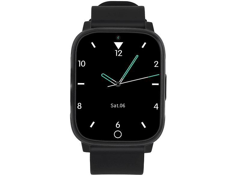 NIKUTRAX Notrufuhr NC83E Senioren Smartwatch Kunststoff Silikon, Schwarz