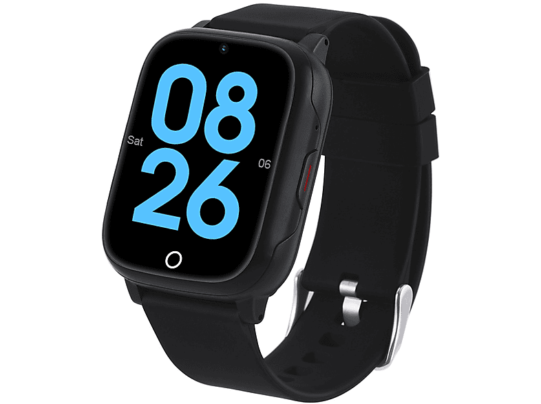 NIKUTRAX Notrufuhr NC83S Vital Senioren Smartwatch Kunststoff Silikon, Schwarz