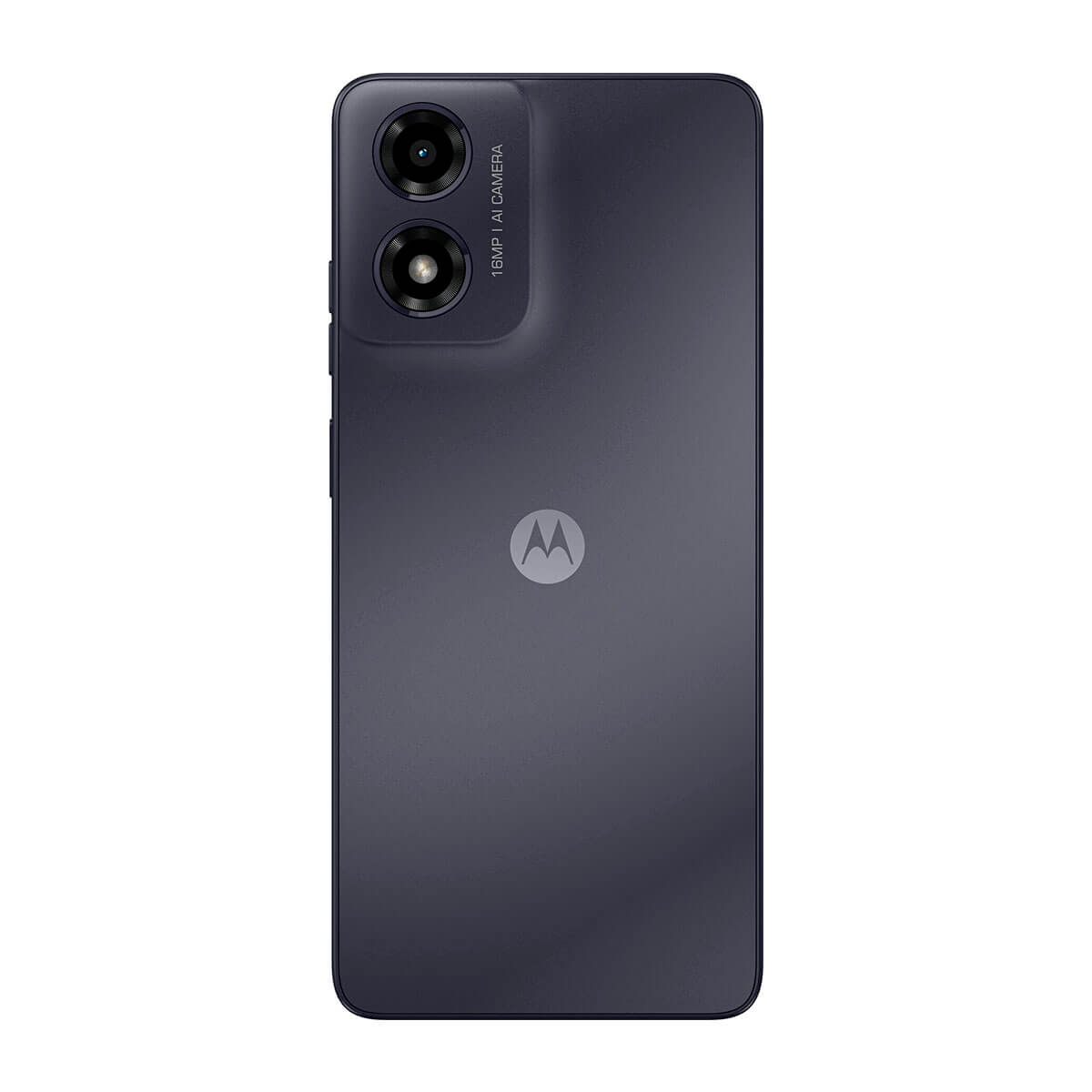 Ciemnoszary telefon z podwójnym aparatem i logo Motorola z tyłu.