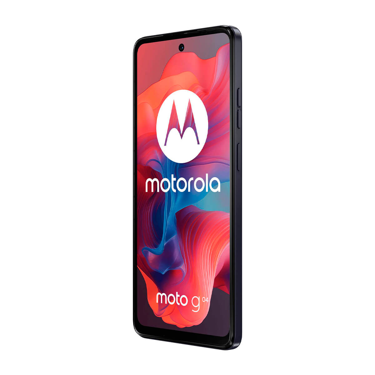 Telefon Motorola Moto G94 na białym tle. Pokazuje przedni ekran z logo Motorola.