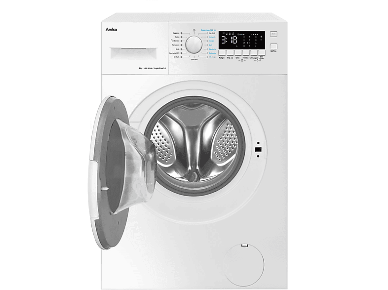 AMICA Waschmaschine 8kg 1.400 U/Min. 16 Programme EEK A bürstenloser Motor Waschmaschine (8 kg, A)