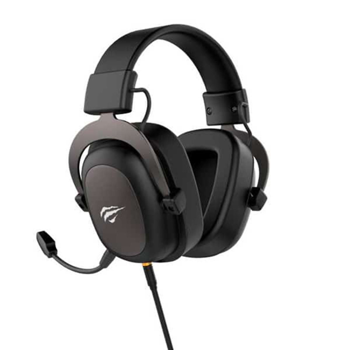 Auriculares gaming negros con micrófono.