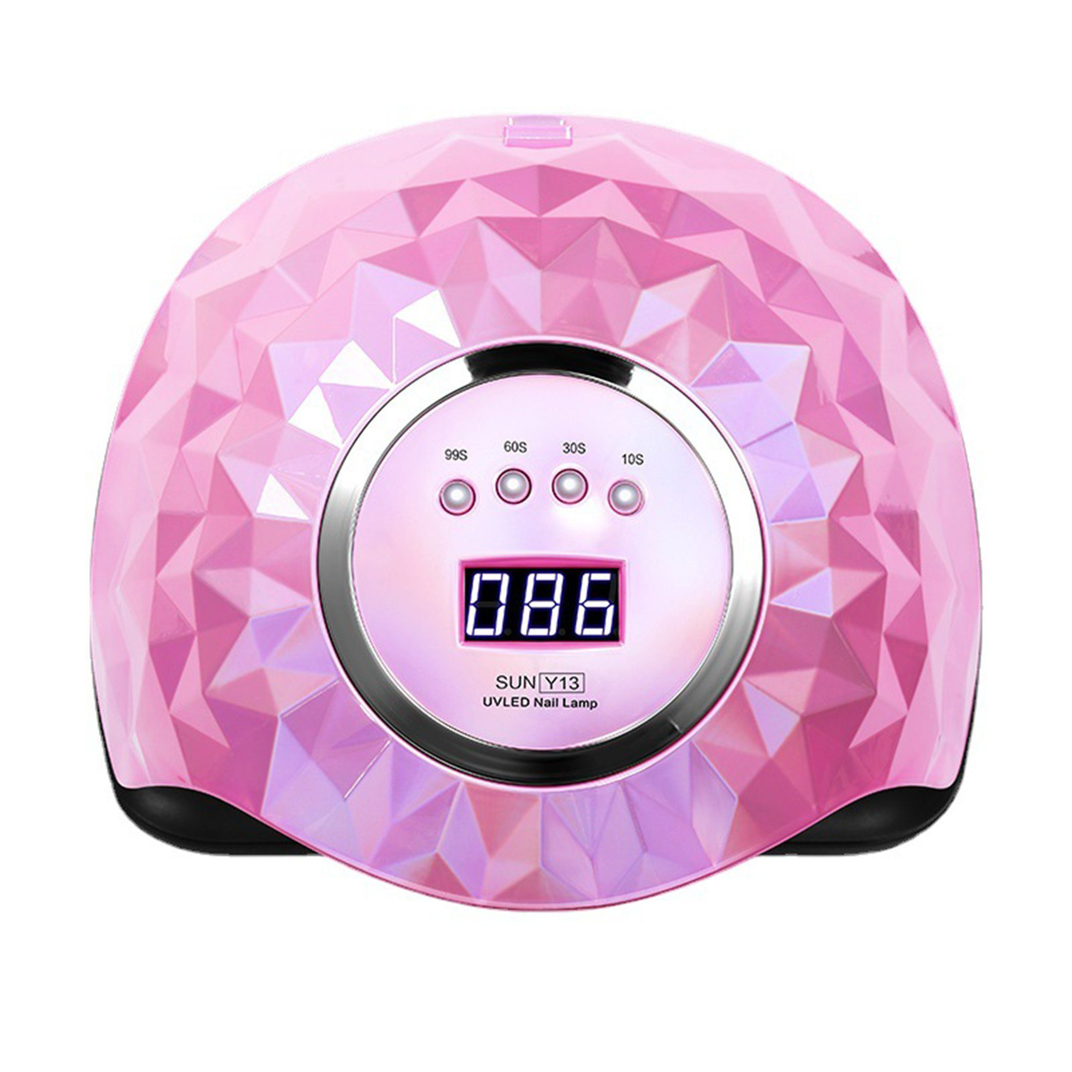 Rosa UV-LED-Nagellampe mit digitaler Anzeige.