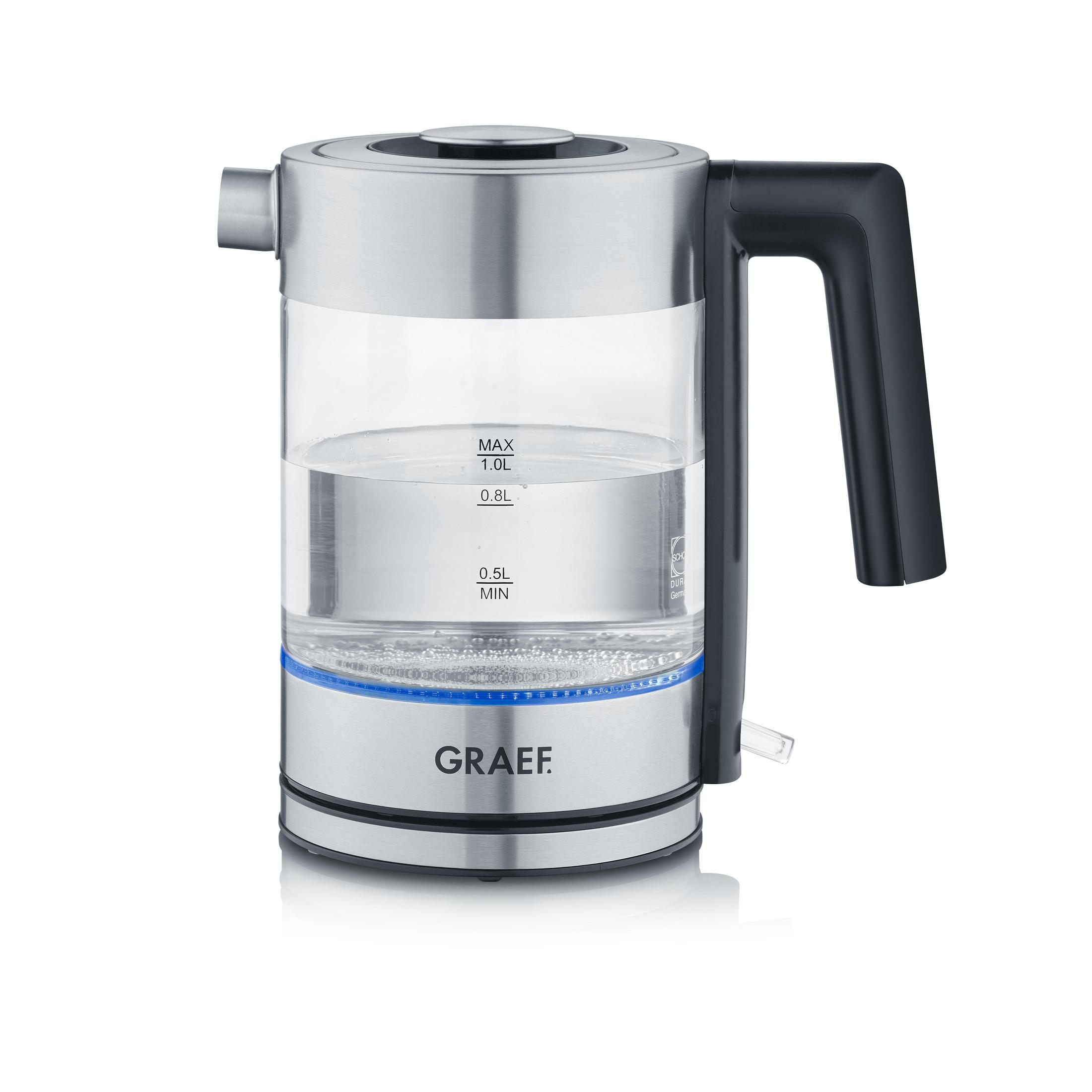 Czajnik elektryczny ze stali nierdzewnej z przezroczystym wskaźnikiem poziomu wody.