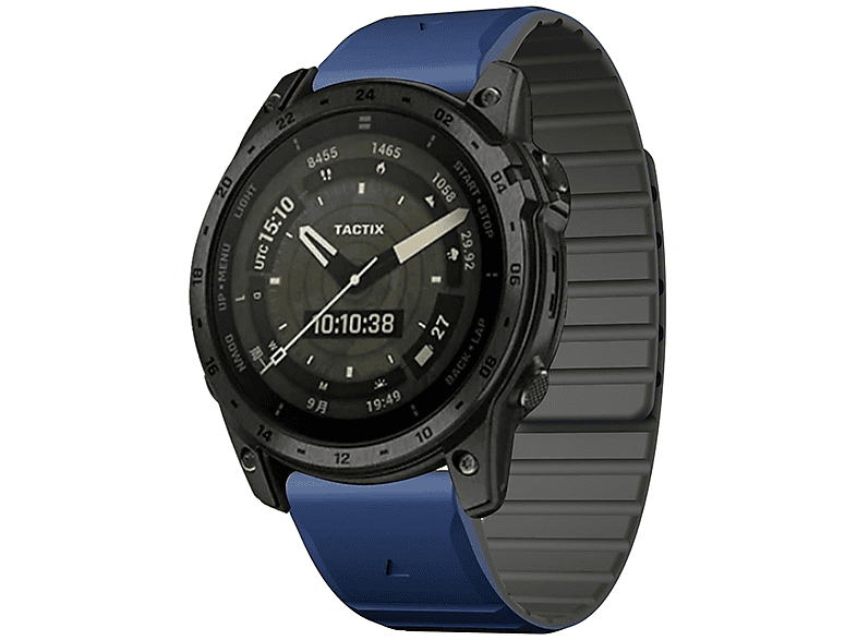 EEOM Sport Armband Aus Silikon Für Garmin Fenix 7/6/5 & ähnliche Modelle - 22 Oder 26 Mm, Schneller Wechsel, Schwarz-rot