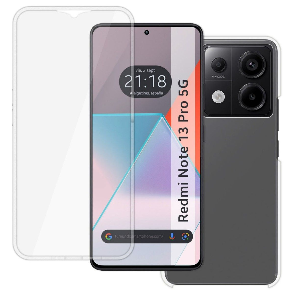 Tumundosmartphone Custodia doppia trasparente Pc + TPU Full Body 360 per Xiaomi Redmi Note 13 4G