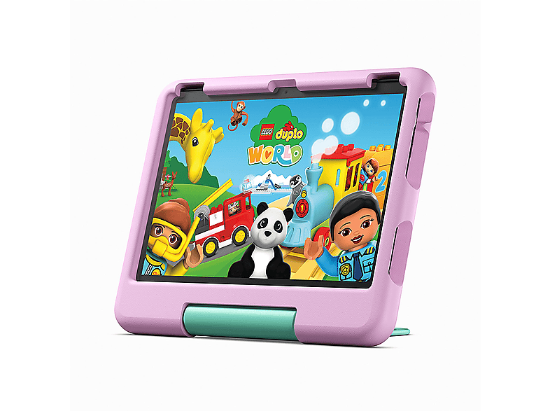 AMAZON FIRE HD 10 KIDS 10, Kindertablet, 32 GB, 10 Zoll, Schwarz, mitgelieferte Hülle in Rosa