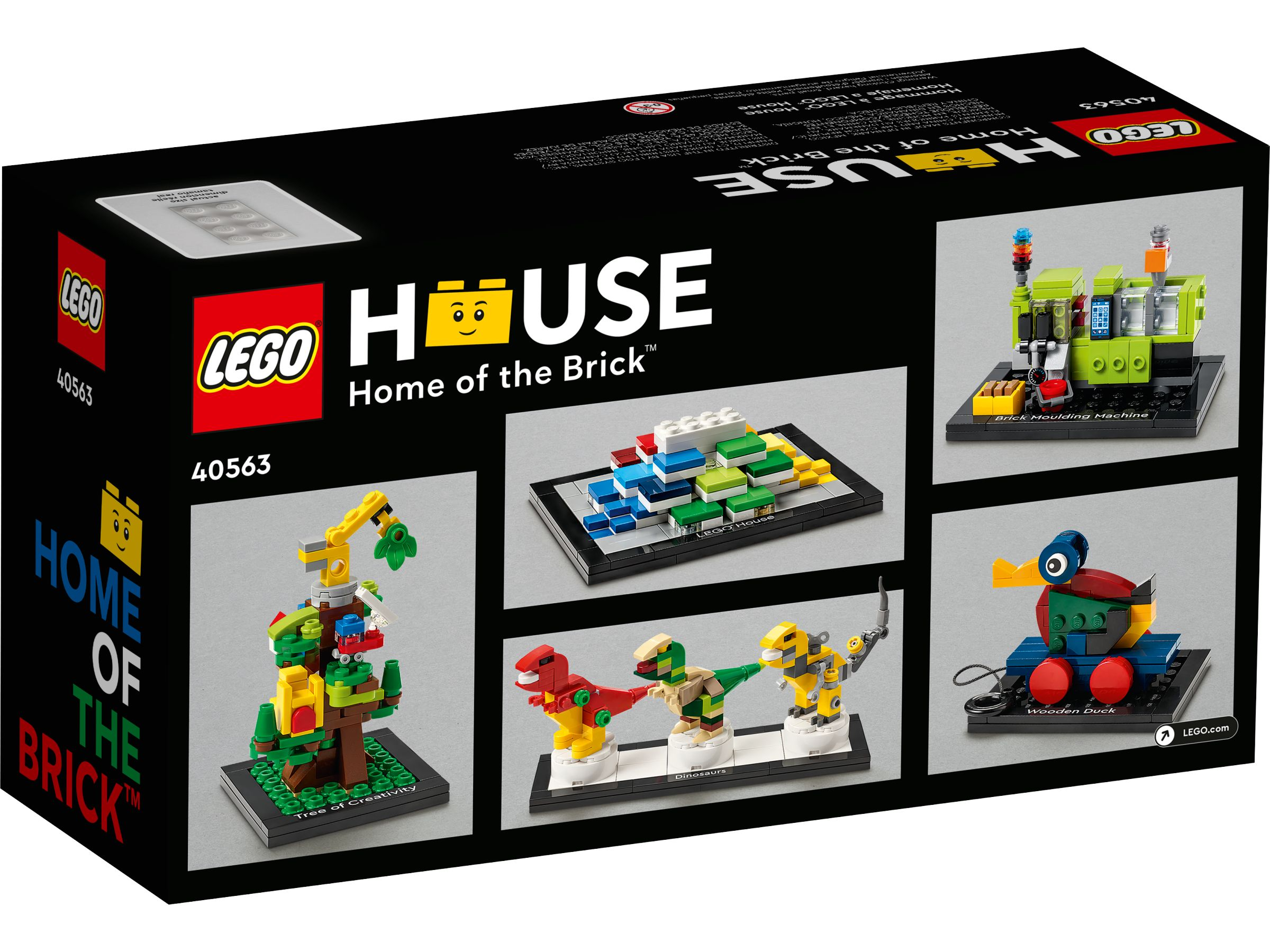 LEGO Home of the Brick-Box mit mehreren kleinen LEGO-Modellen.