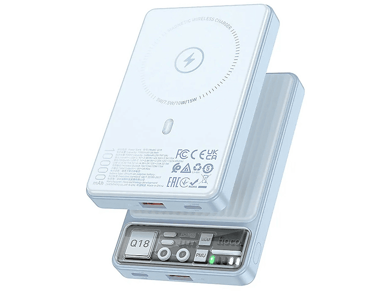 HOCO Q18 10.000 mAh kompatibel mit MagSafe Powerbank 10000 mAh Blau