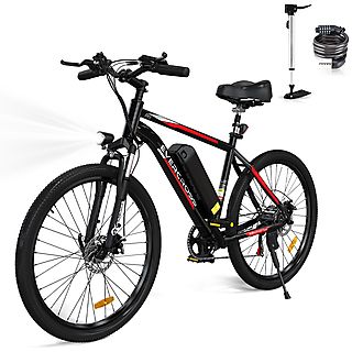 Bicicleta de Montaña  - EK15 está equipado con una batería de 36V 12AH ，Bicicletaeléctrica Shimano de 7 velocidades EVERCROSS, 250W, 25 km/hkm/h, Negro