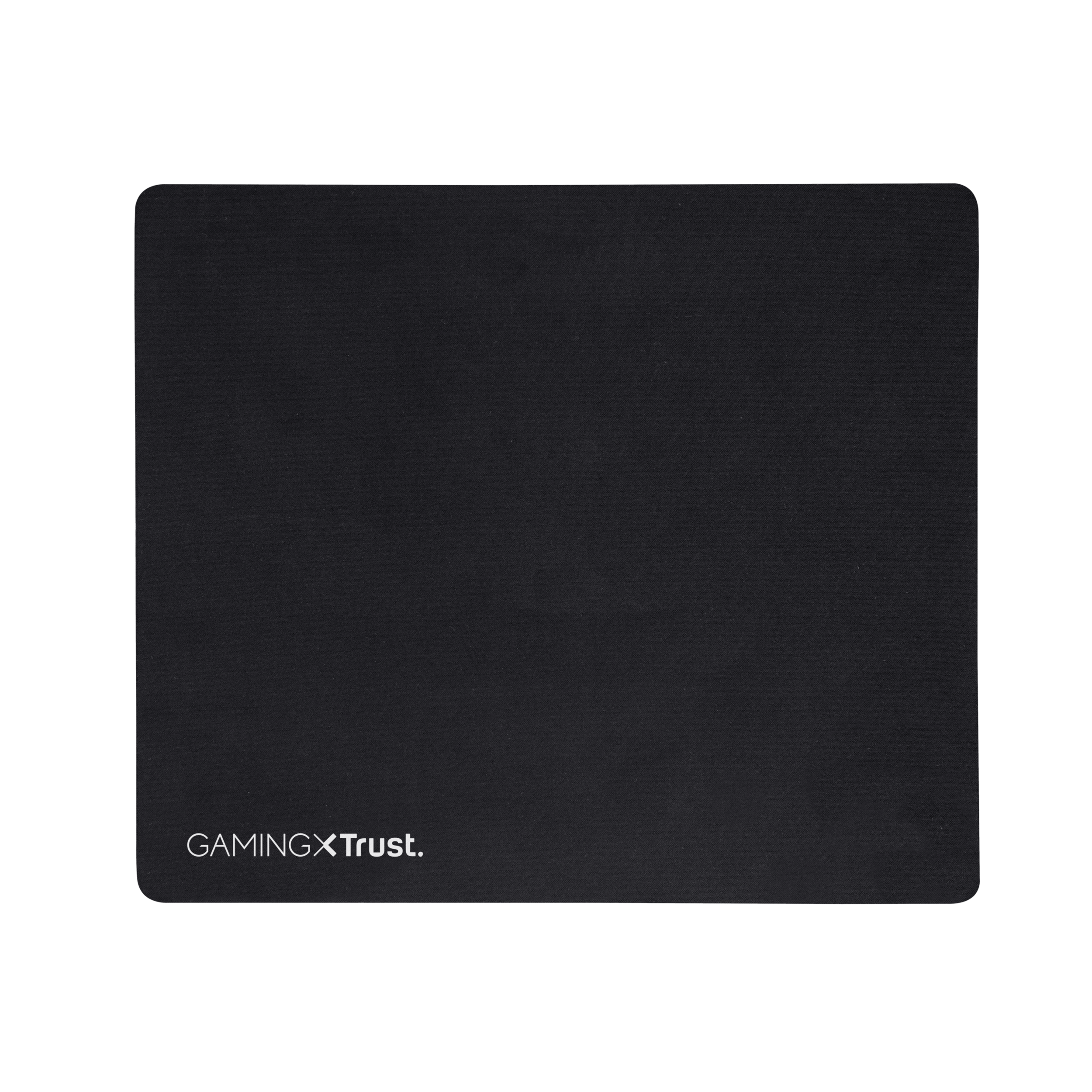 Zwarte muismat met witte tekst: GAMINGXTrust.