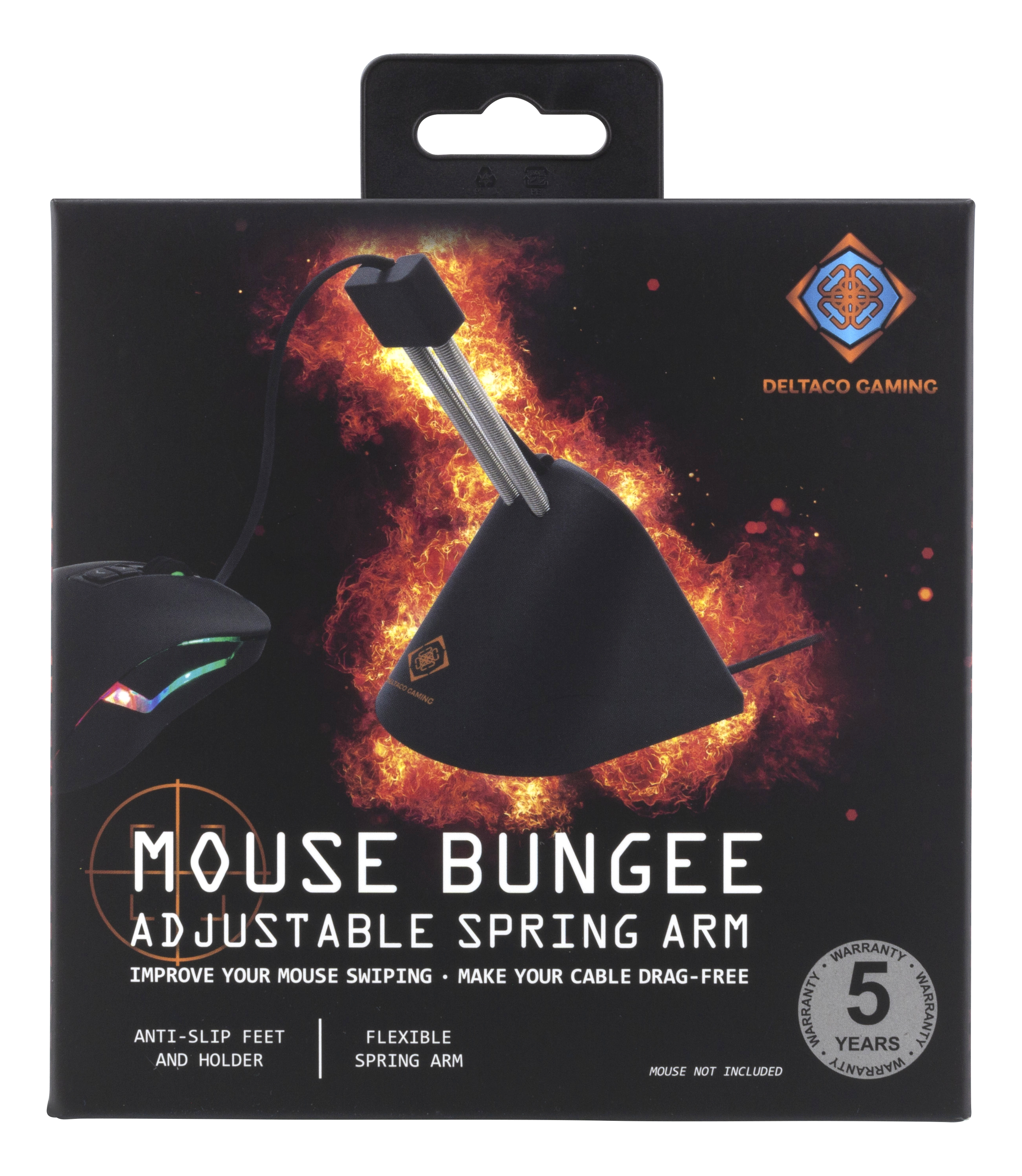 Eine Maus-Bungee-Box mit einer Mausgrafik und Produktdetails.