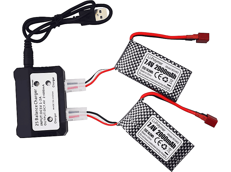 Accessoire modélisme Yunique GREEN-CLEAN-POWER Batterie Lipo 2 cellules 7.4V 2200mAh 35C avec