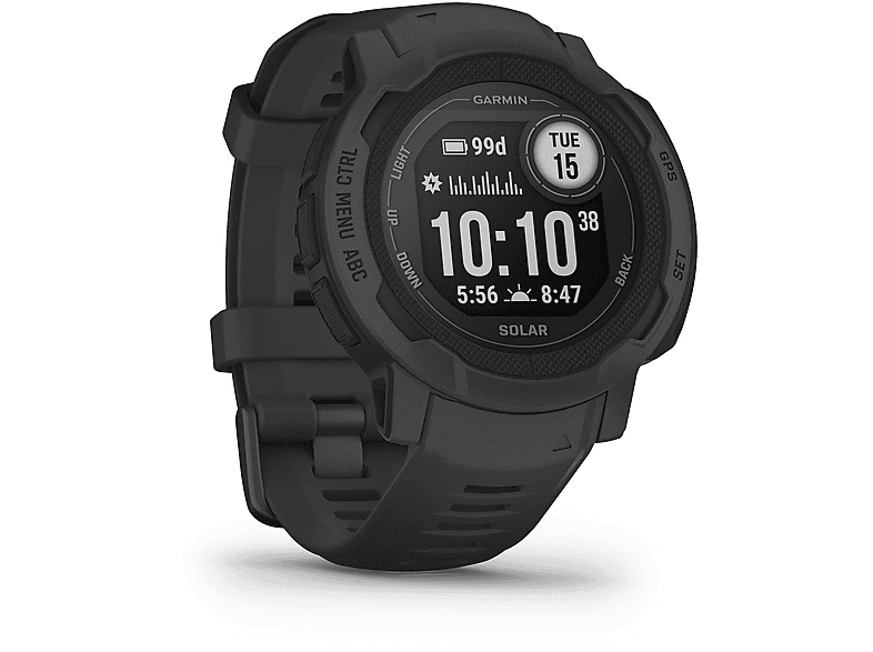 GARMIN INSTINCT 2 SOLAR SCHIEFERGRAU Smartwatch Kunststoff Silikon, 135-230 mm, Schiefergrau