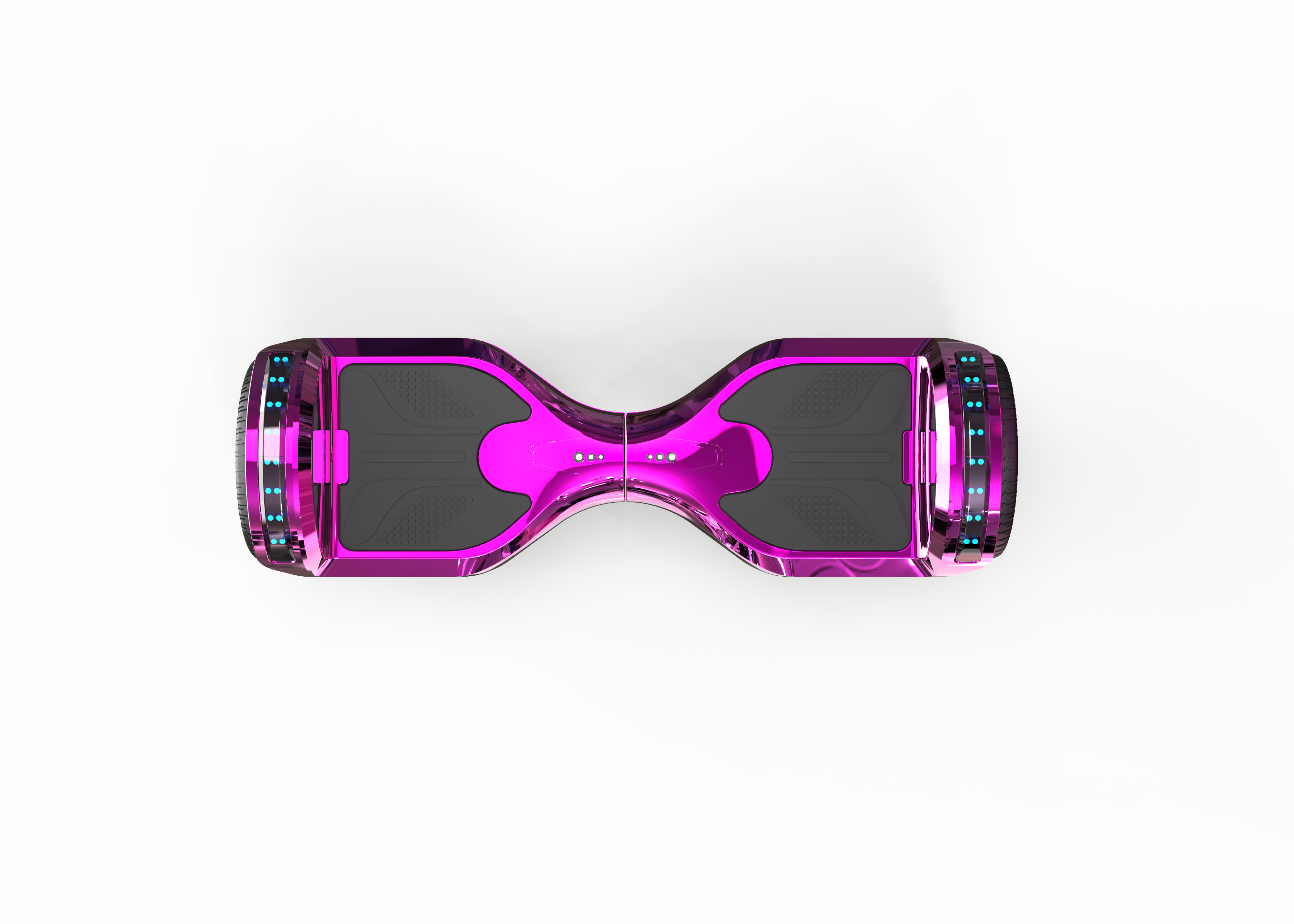 Roze hoverboard op een witte achtergrond, bovenaanzicht.